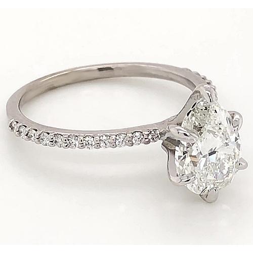 2 carati diamante anello donna oro bianco 14k solitario con accento - harrychadent.it