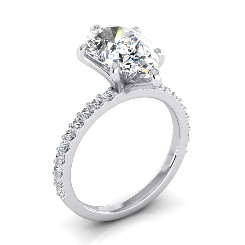 2 carati diamante anello donna oro bianco 14k solitario con accento - harrychadent.it