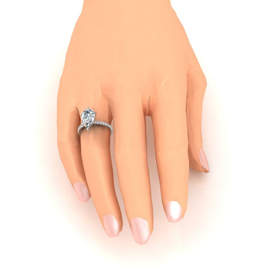 2 carati diamante anello donna oro bianco 14k solitario con accento - harrychadent.it