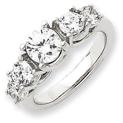 2 carati diamante anniversario anello donna oro bianco 14 carati gioielli
