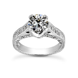 2 carati stile antico anello di fidanzamento rotondo vecchio minatore diamante