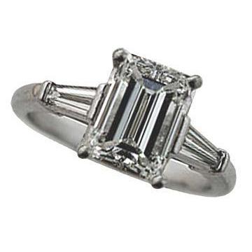 2,01 Ct. Anello di fidanzamento con 3 pietre di diamante e smeraldo Nuovo - harrychadent.it