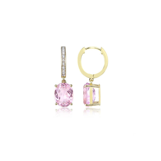 26.50 carati Kunzite con diamanti Orecchini pendenti in oro giallo - harrychadent.it