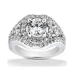 2,72 ct. Gioiello per l'anniversario in oro bianco con grande anello di diamanti