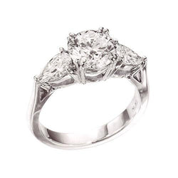 2.20 carati 3 gioielli con anello di fidanzamento in pietra con diamanti scintillanti Novità