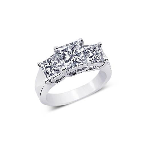 2.51 carati 3 pietre principessa diamanti anello di fidanzamento gioielli da donna - harrychadent.it