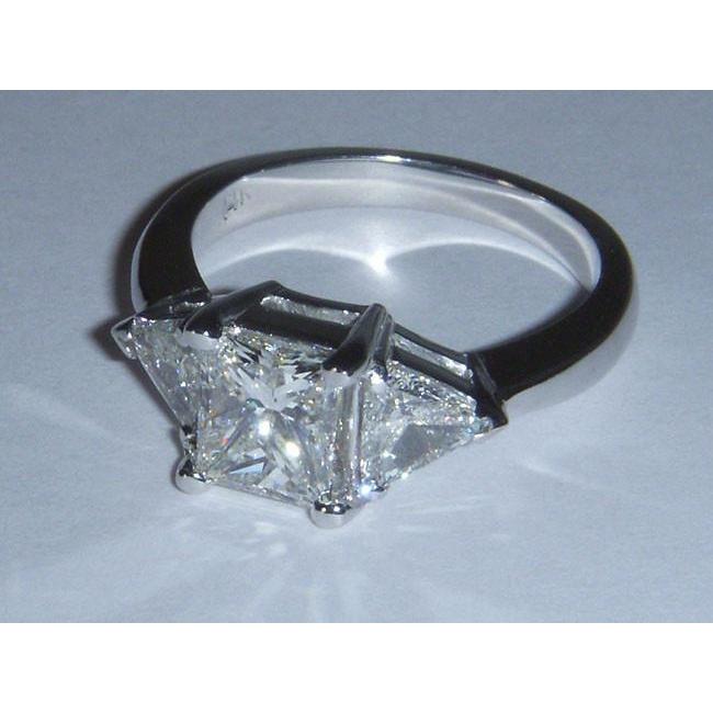 2.75 carati. 3 Stone Princess e Trilliant Cut Diamond Anello di fidanzamento - harrychadent.it