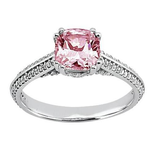 2.81 carati. Anello di fidanzamento con zaffiro rosa cuscino pietra preziosa - harrychadent.it