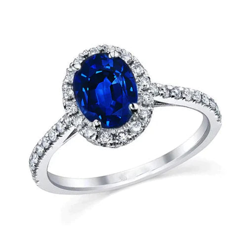 3 Carati Blu Zaffiro Anello