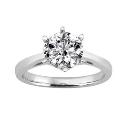 3 carati diamante solitario anello di fidanzamento oro bianco 14k