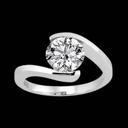 3 carati diamante solitario anello di fidanzamento oro bianco