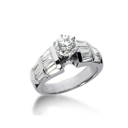 3.01 carati diamante solitario con accenti anello in oro bianco - harrychadent.it