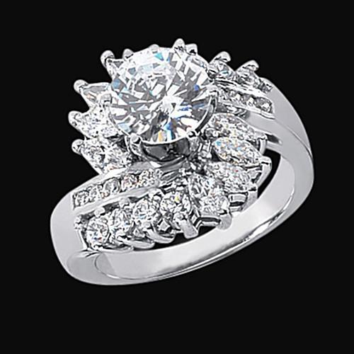 3 carati diamante stile floreale anello di fidanzamento gioielli da donna in oro bianco - harrychadent.it