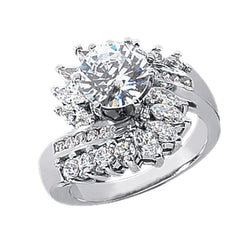3 carati diamante stile floreale anello di fidanzamento gioielli da donna in oro bianco