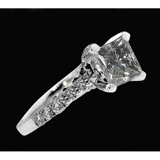 3 carati diamante taglio principessa anello con accenti oro bianco 14k - harrychadent.it