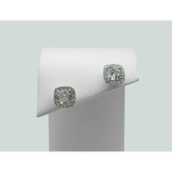 3 carati taglio cuscino Halo Diamond Stud orecchino Lady gioielli in oro bianco