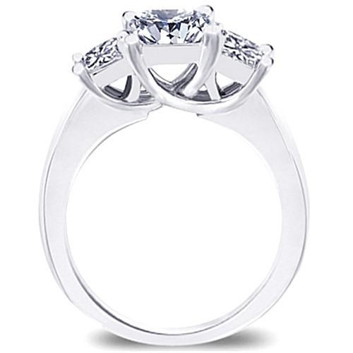 3 pietre diamante principessa diamante anello di fidanzamento oro bianco 1.81 carati - harrychadent.it
