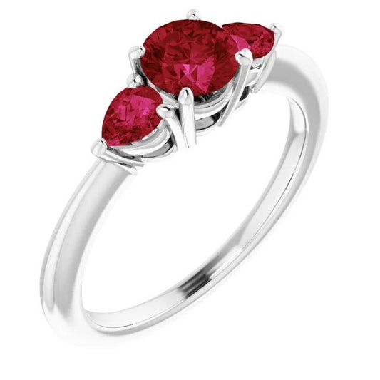 3 pietre rubino anello 1.50 carati polo impostazione gioielli da donna - harrychadent.it
