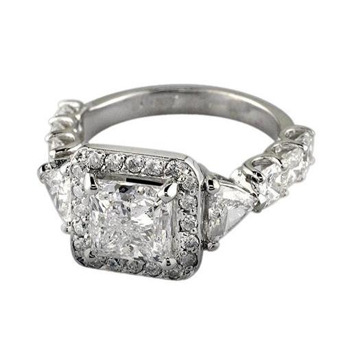 3 pietre stile principessa diamante anniversario anello oro bianco 3.66 carati - harrychadent.it