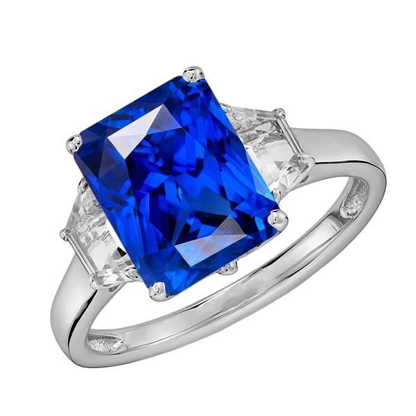 3 pietre trapezoidali diamante e zaffiro Srilanka taglio radiante 4 carati - harrychadent.it