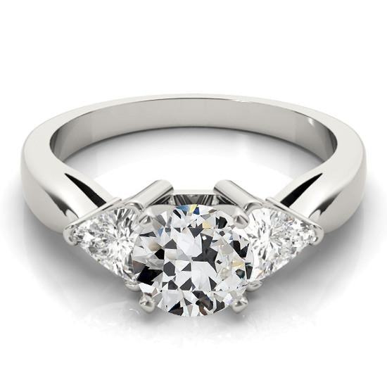 3 trilioni di pietre e anello rotondo con diamanti a taglio antico, gioielli in oro 3 carati - harrychadent.it