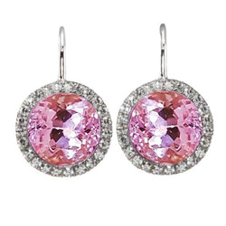 33 carati rosa rotondo taglio kunzite diamante orecchino gioielli in oro 14K
