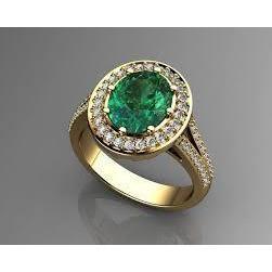 3,5 ct di smeraldo verde taglio ovale con anello di diamanti aureola - harrychadent.it