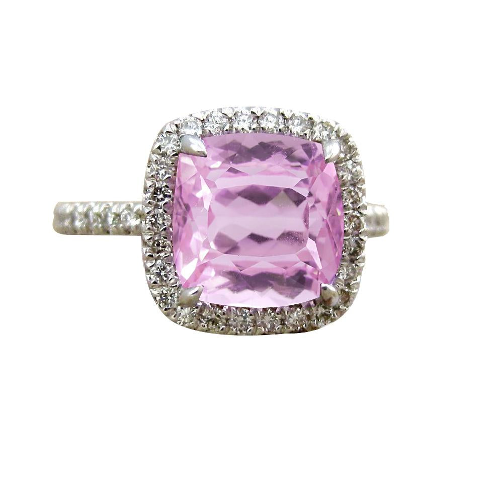35,45 carati grande anello di diamanti rosa kunzite oro bianco 14 carati - harrychadent.it
