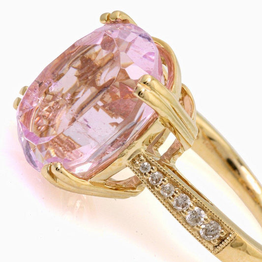 37.65 carati. Grande Kunzite Con Piccoli Diamanti Fede Nuziale Oro Giallo - harrychadent.it