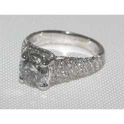 3.50 ct. Anello di fidanzamento con diamante Micro Pave Gold Ring
