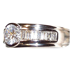 3.50 ct. Gioielli di fidanzamento con anelli fantasia con diamanti rotondi e baguette