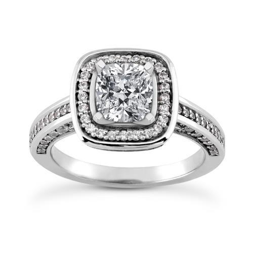 3.50 ct. Halo Sparkling Diamonds Ring Oro bianco Gioielli da donna Novità - harrychadent.it