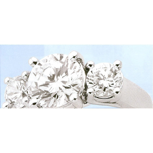 4 Carati 3 Diamanti Pietra Anello di Fidanzamento Oro Bianco 14k Nuovo - harrychadent.it