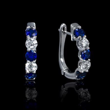 4 carati Ceylon Sapphire Jewelry Diamante Women Orecchino a cerchio in oro - harrychadent.it