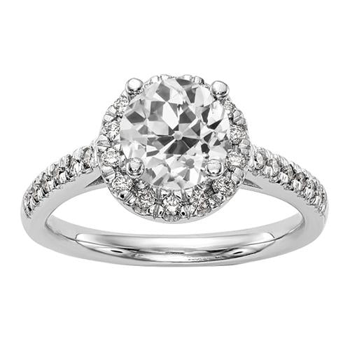 4 carati Halo Anniversary Ring Il giro Old European Diamante Jewelry - harrychadent.it