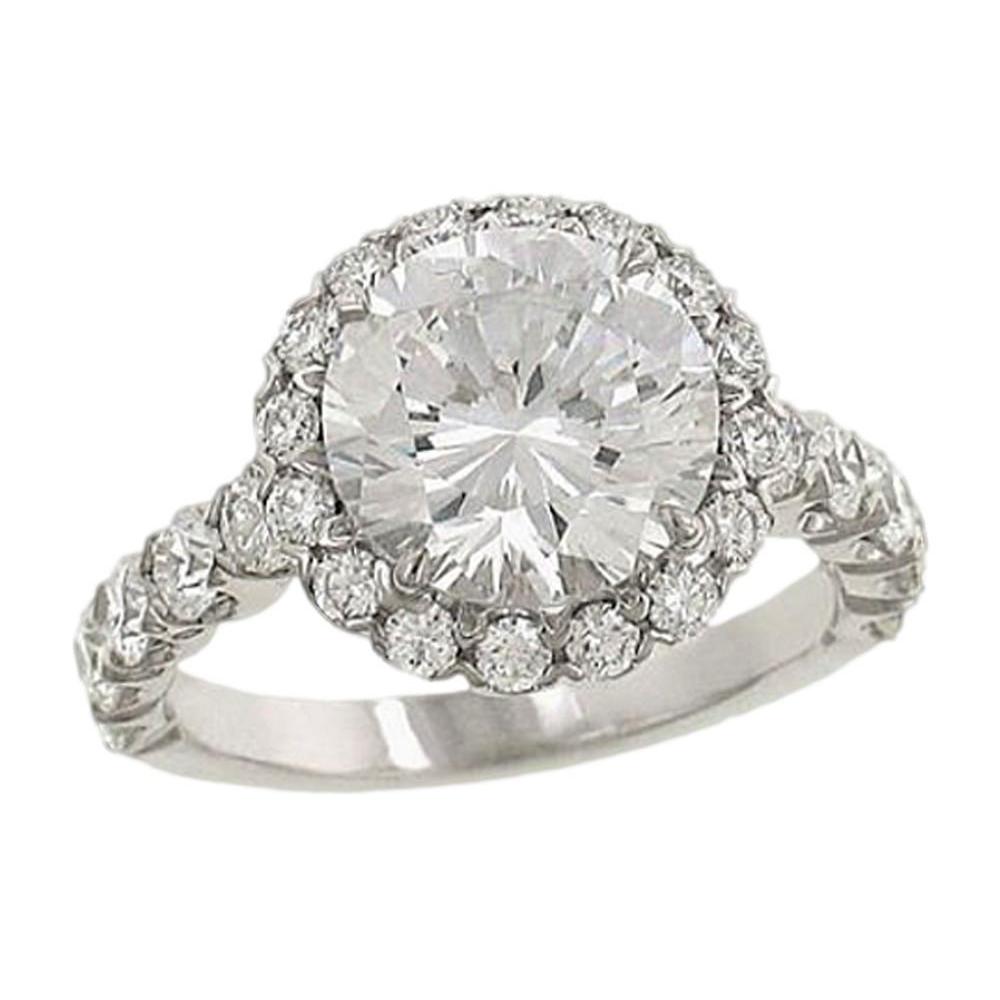 4 carati diamante Halo anello pavimenta gioielli fidanzamento oro bianco - harrychadent.it