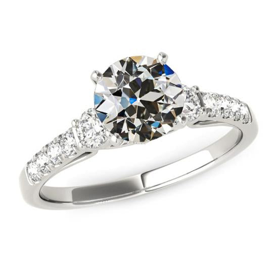 4 carati rotondo vecchio miniera taglio diamante anello gioielli da donna in oro - harrychadent.it