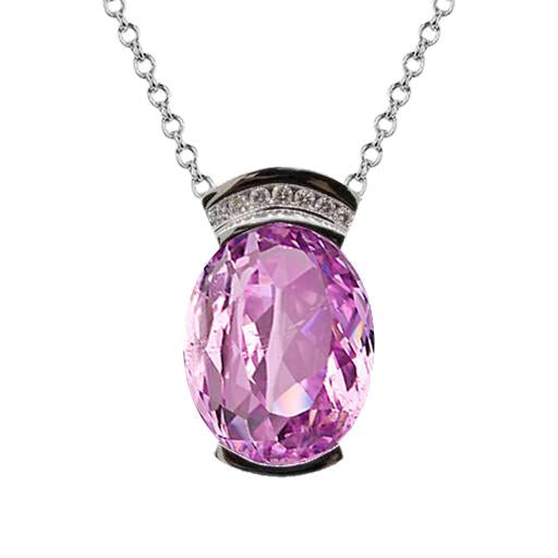 46 carati ovale rosa kunzite gemma collana pendente oro 14k - harrychadent.it