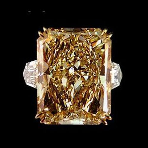 4.40 ct. Anello brillante con diamante champagne in oro giallo 14KNuovo - harrychadent.it