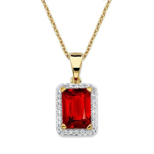 5,65 Carati Rubino Radiante Con Collana Di Diamanti Oro 14K - harrychadent.it