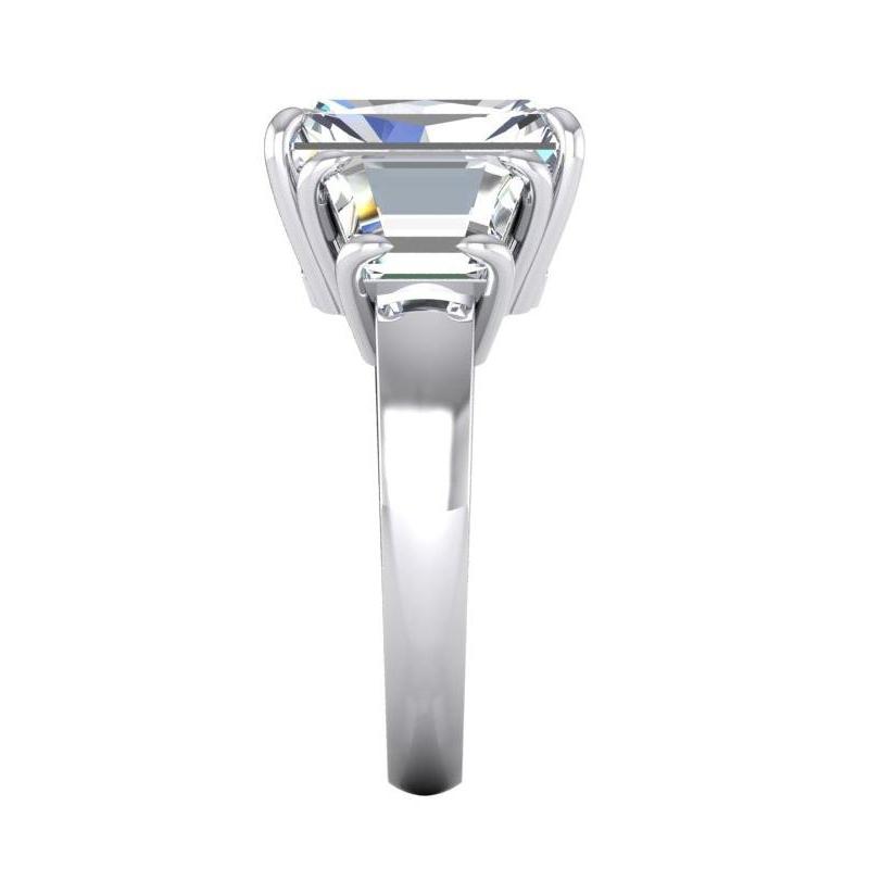 7 carati diamante radiante 3 pietra anello di fidanzamento oro bianco - harrychadent.it