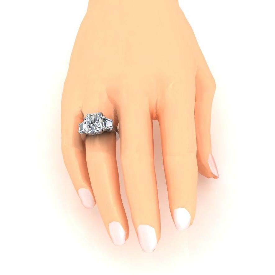 7 carati diamante radiante 3 pietra anello di fidanzamento oro bianco - harrychadent.it