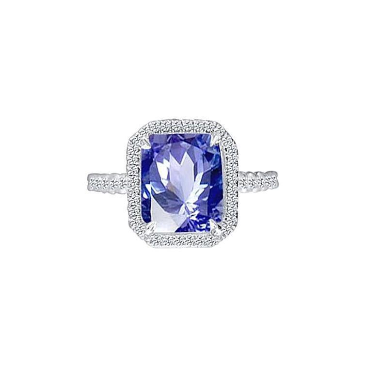 8,81 carati. Anello di fidanzamento radiante con zaffiro di Ceylon e diamanti - harrychadent.it