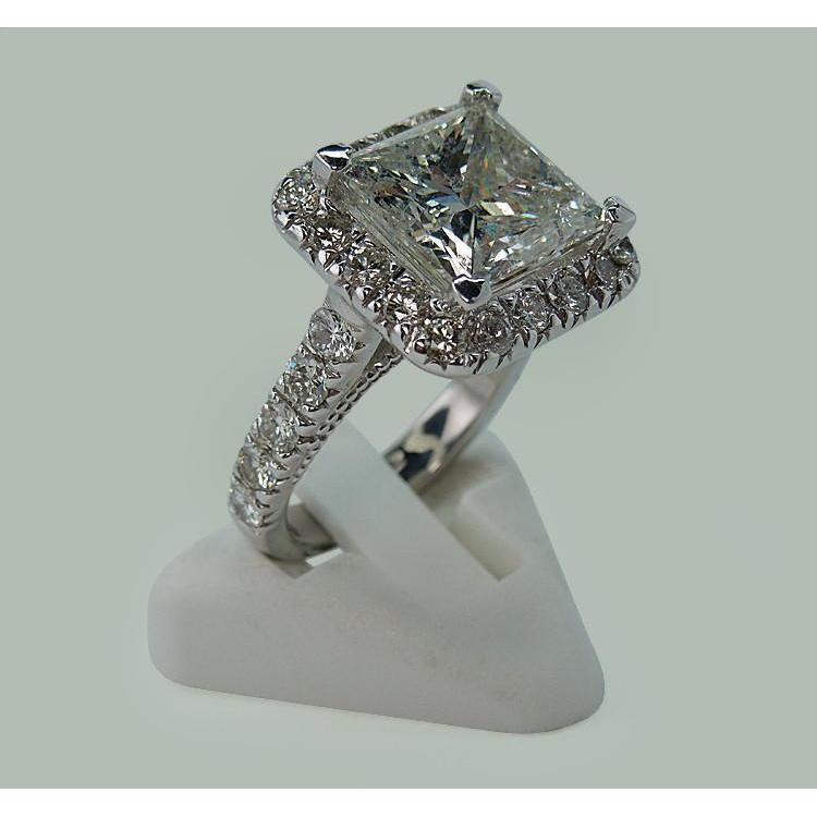 9 carati enorme anello principessa con diamanti con accenti in oro bianco 14k - harrychadent.it