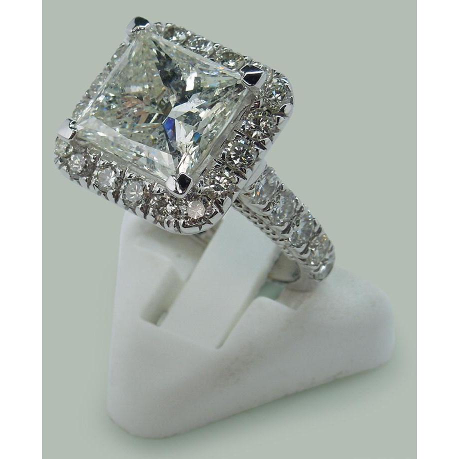 9 carati enorme anello principessa con diamanti con accenti in oro bianco 14k - harrychadent.it