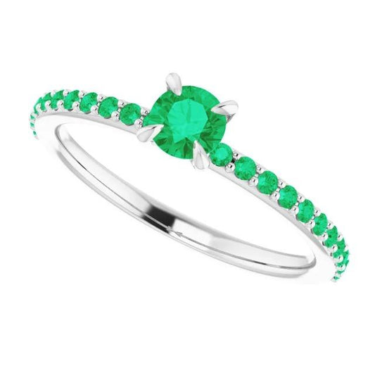 Anello 0.95 carati artiglio incastonato polo verde colombiano smeraldo nuovo - harrychadent.it