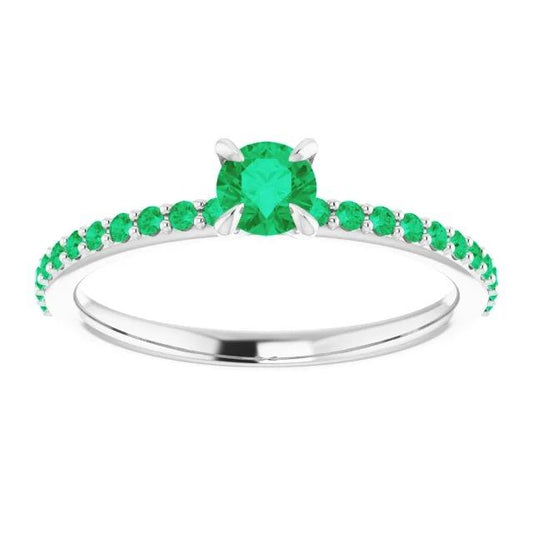 Anello 0.95 carati artiglio incastonato polo verde colombiano smeraldo nuovo - harrychadent.it