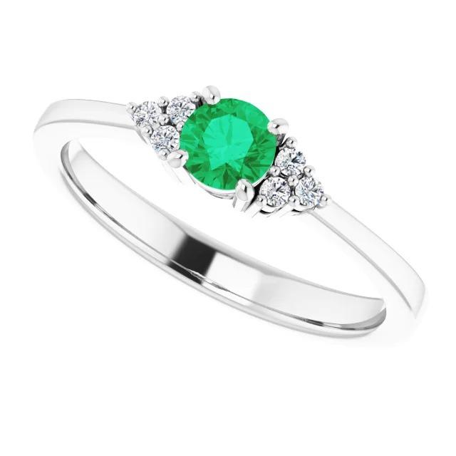 Anello 1 carato colombiano verde smeraldo diamante accentato gioielli da donna - harrychadent.it
