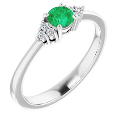 Anello 1 carato colombiano verde smeraldo diamante accentato gioielli da donna