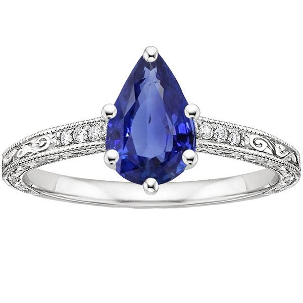 Anello Anniversario Diamante Stile Vintage Oro Blu Zaffiro 4.25 Carati - harrychadent.it